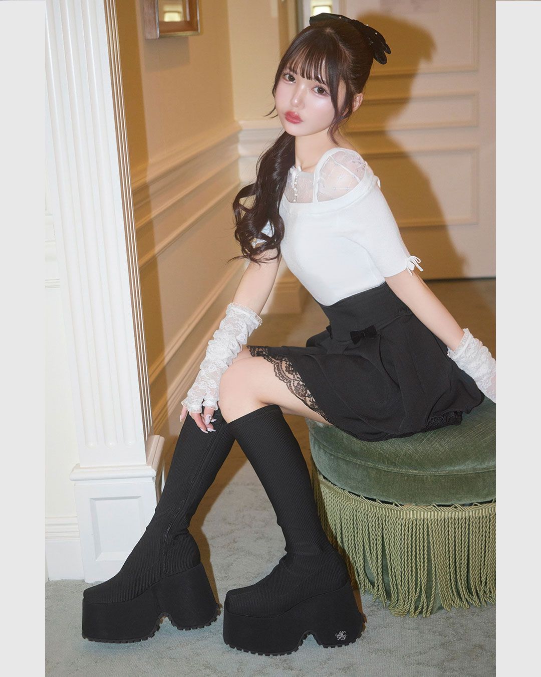 michellMacaron 12cm盛れるロングブーツ s 5658d61982349fba6d0be08c3dc5a8