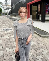 フリンジリボントップス ブラック | ファッション通販＆メディア