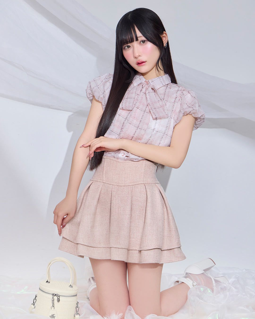 美脚エレガントツイードスカート ブラック | ファッション通販