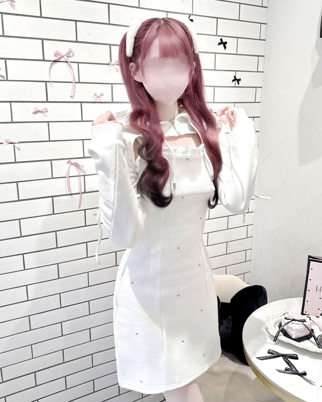 pimiri cafe Collaboration】Luv スウェットアンサンブルパーカー