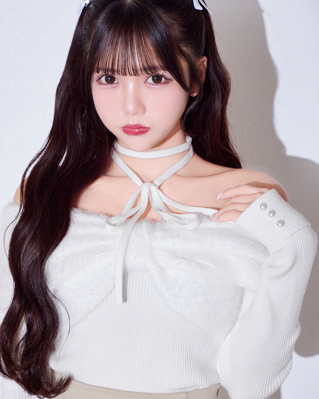 あざとオフショルリボンニット ブラック | ファッション通販