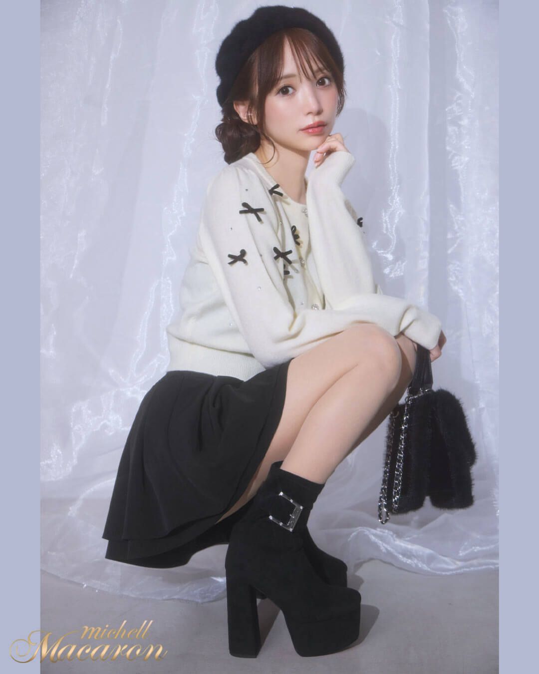 盛れる♡バックルショートブーツ13cm ブラック | ファッション