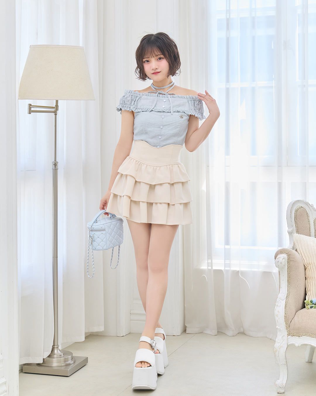 フリル美脚スカート ブラック | ファッション通販＆メディアMyColor
