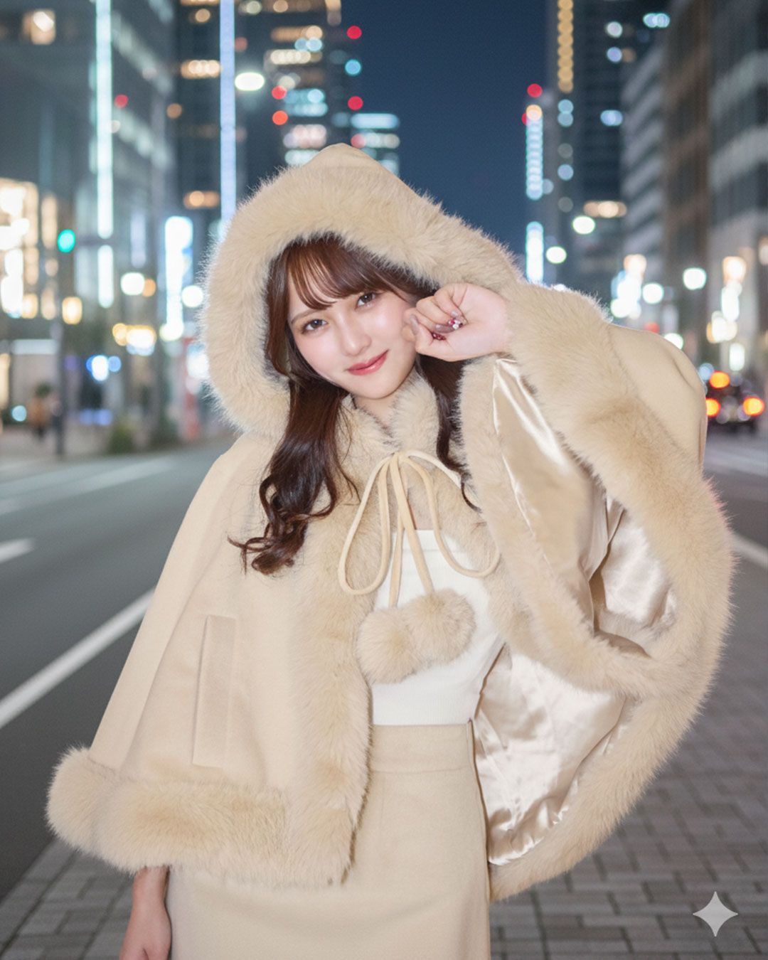 cheri mi シェリミー ケープコートセットアップ　ホワイト ケープコートセットアップ ホワイト | ファッション通販＆メディア