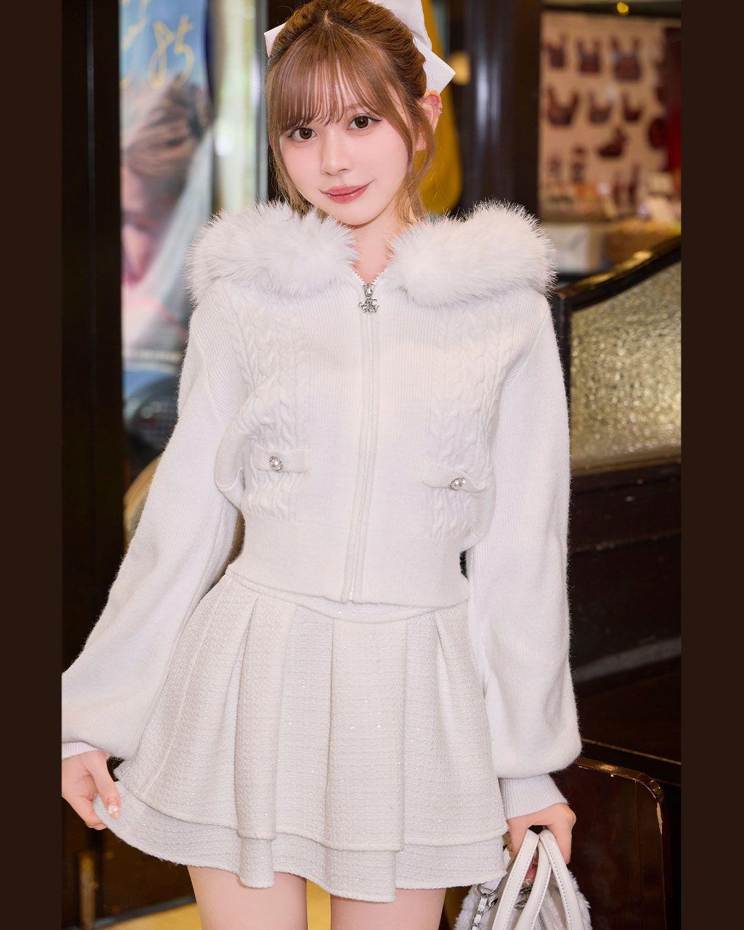 ミシェルマカロン ファンシーツイード美脚スカート ファンシーツイード美脚スカート ブラック | ファッション通販