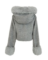 ファーショートダッフルコート グレー | ファッション通販＆メディア