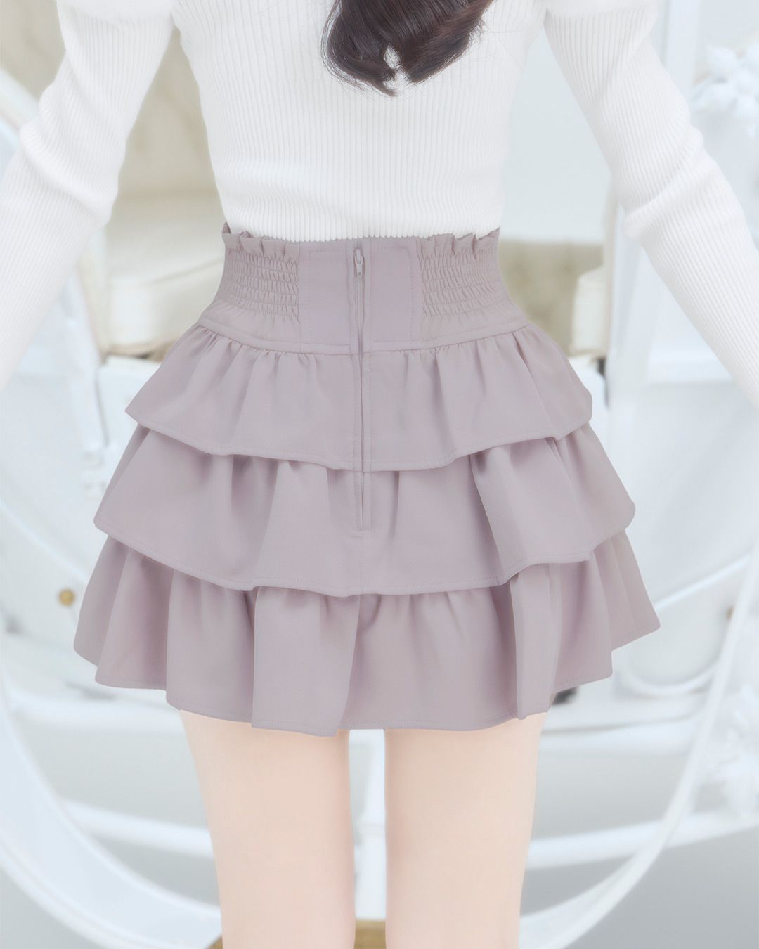 フリル美脚スカート ブラック | ファッション通販＆メディアMyColor