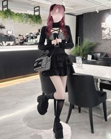 千鳥柄ハイネックアンサンブルトップス ピンク | ファッション通販