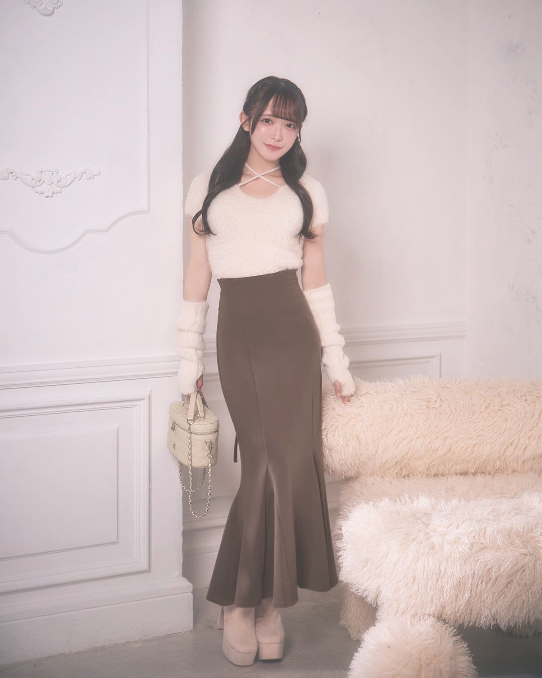 大人の美脚スカート ブラウン | ファッション通販＆メディアMyColor