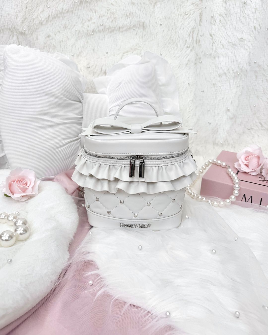 ビッグリボンバニティショルダー ピンク×ブラック | ファッション通販