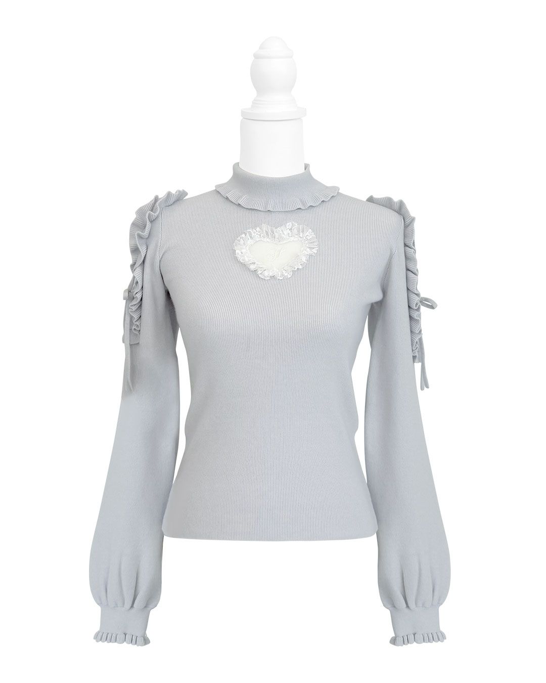 ハートカットタートルニット シエルブルー | ファッション通販