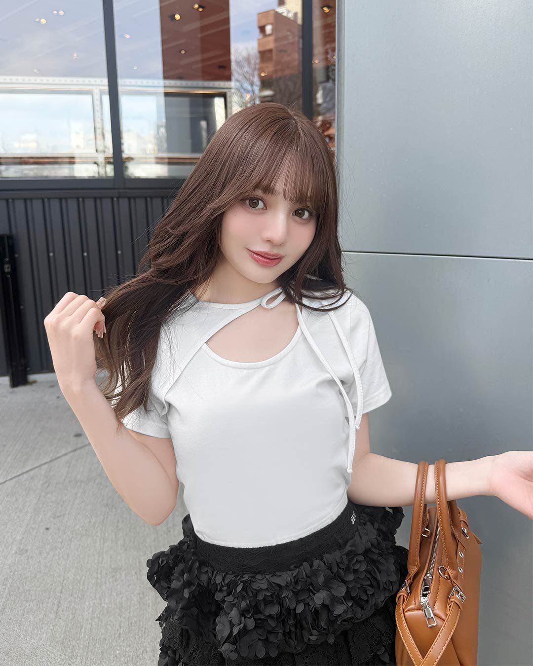 SOLNI アシメリボンネックTシャツ アシメリボンネックTシャツ ブラック | ファッション通販