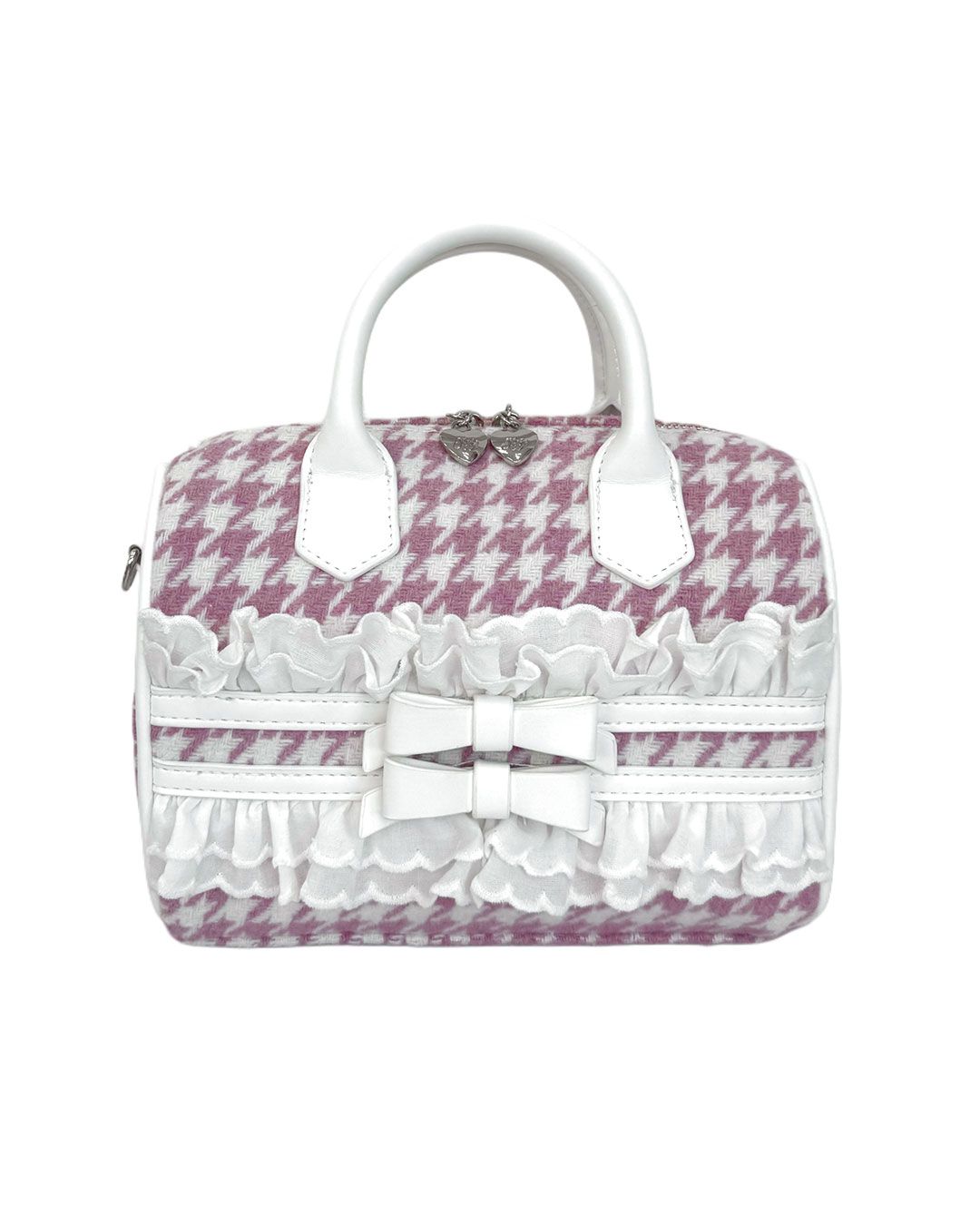 ハニーミュウ　千鳥リボンボストンバッグ　SJS0098M　ブラック ハニーミュウ 千鳥リボンボストンバッグ SJS0098M