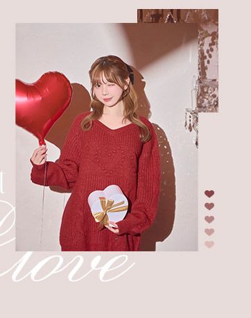 SFY0528XCハートケーブルダーリンニット