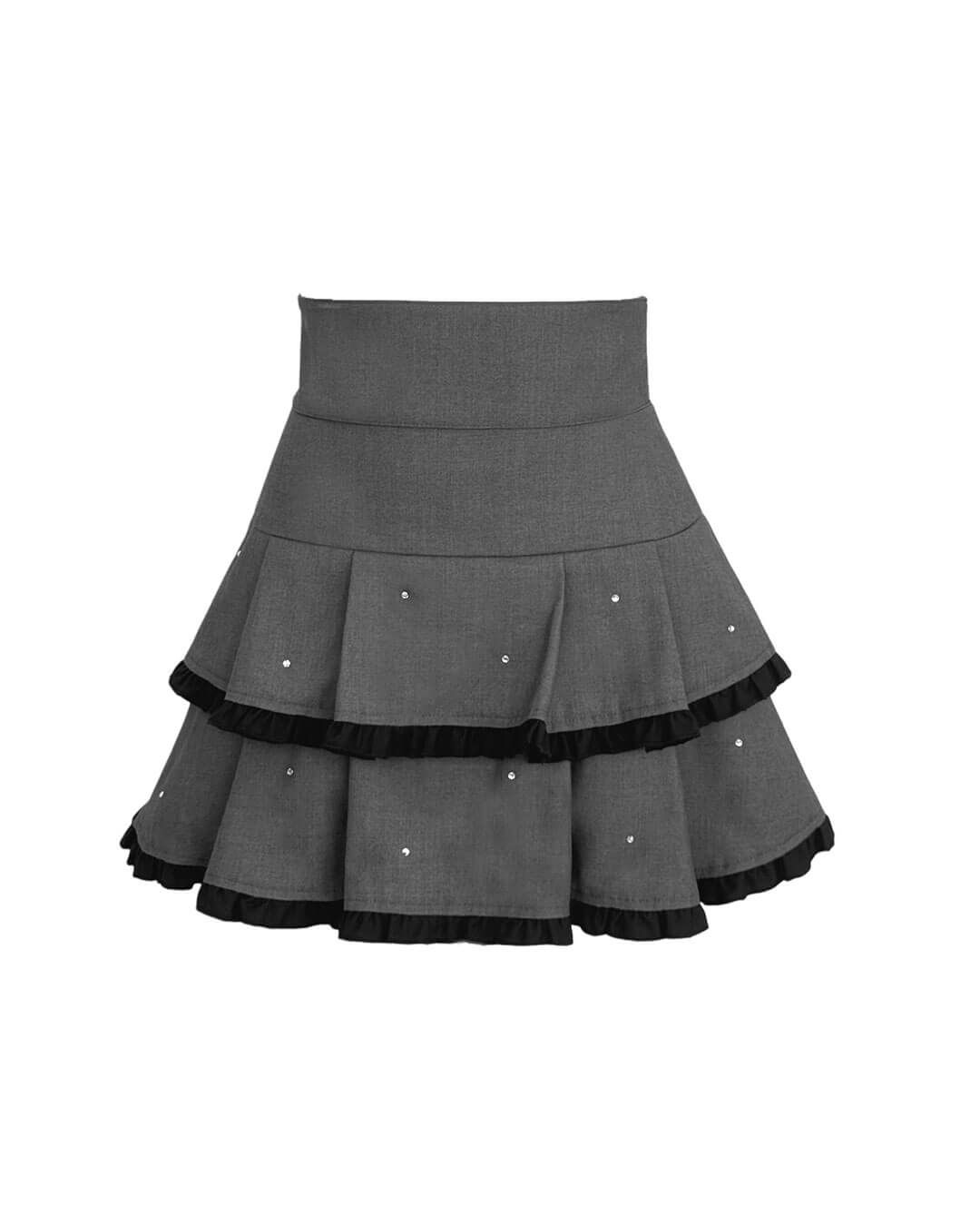 2段フリルビジュースカート グレー | ファッション通販＆メディア