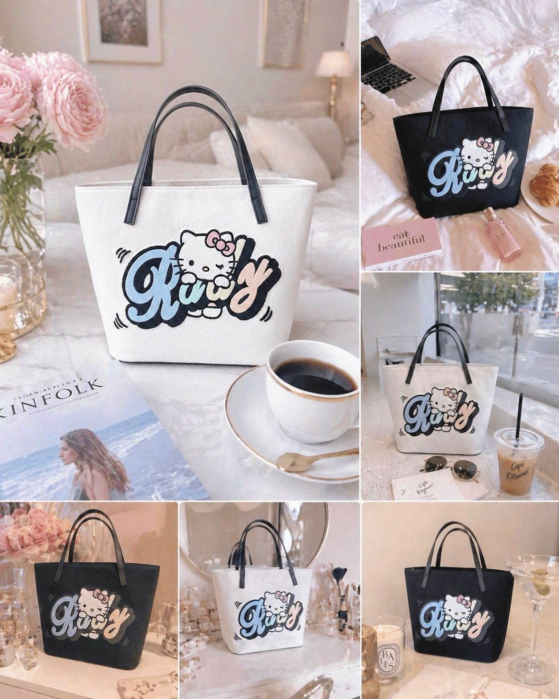 Hello Kittyロゴトートバッグ ブラック | ファッション通販＆メディア 