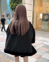 rady黒 フードファーポンチョ　フリーサイズ 美品 ファーポンチョ ブラック | ファッション通販＆メディアMyColor