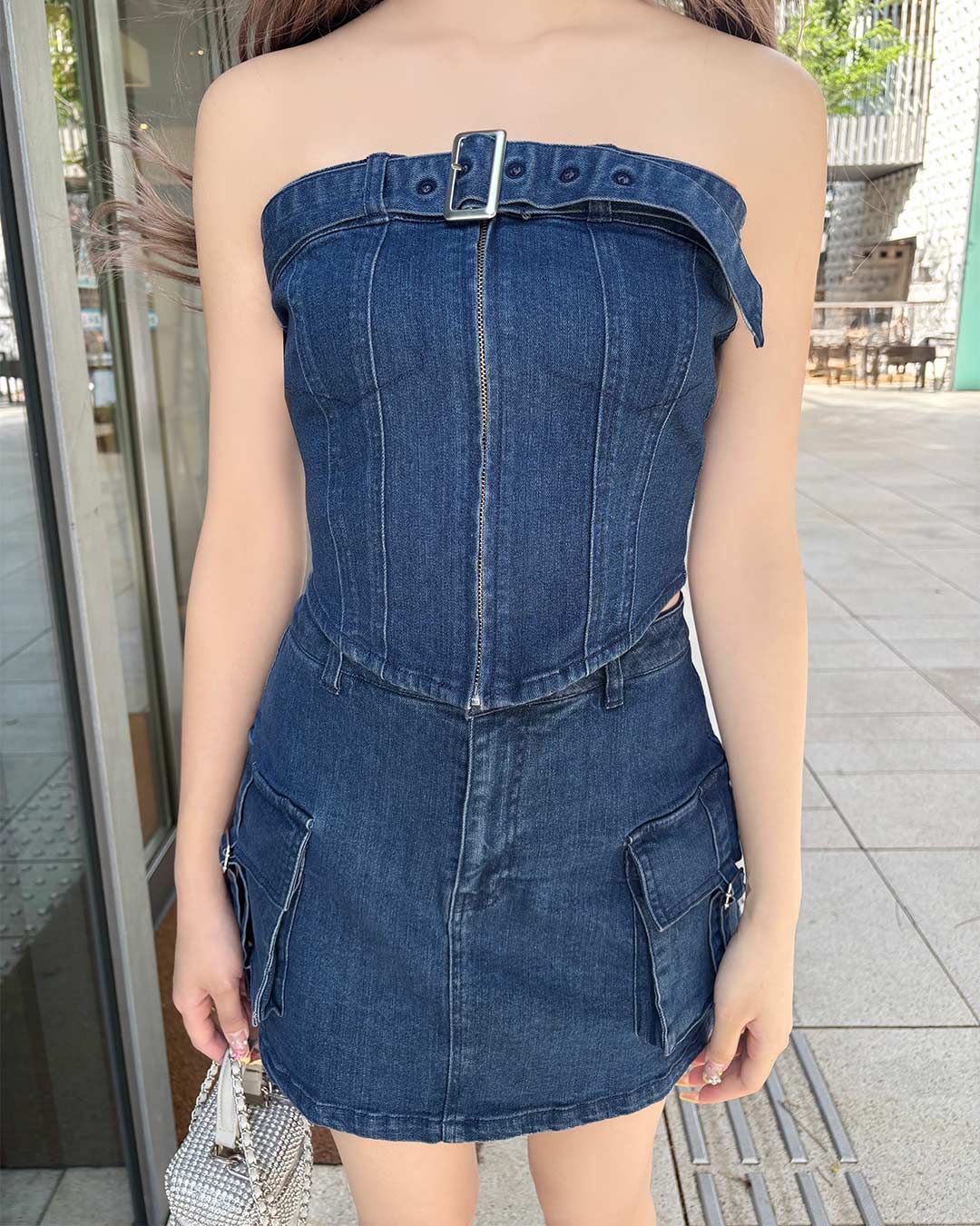 【F】Toironier デニム セットアップ ブルー d2a39e65535b3f315ff27ab18f531b