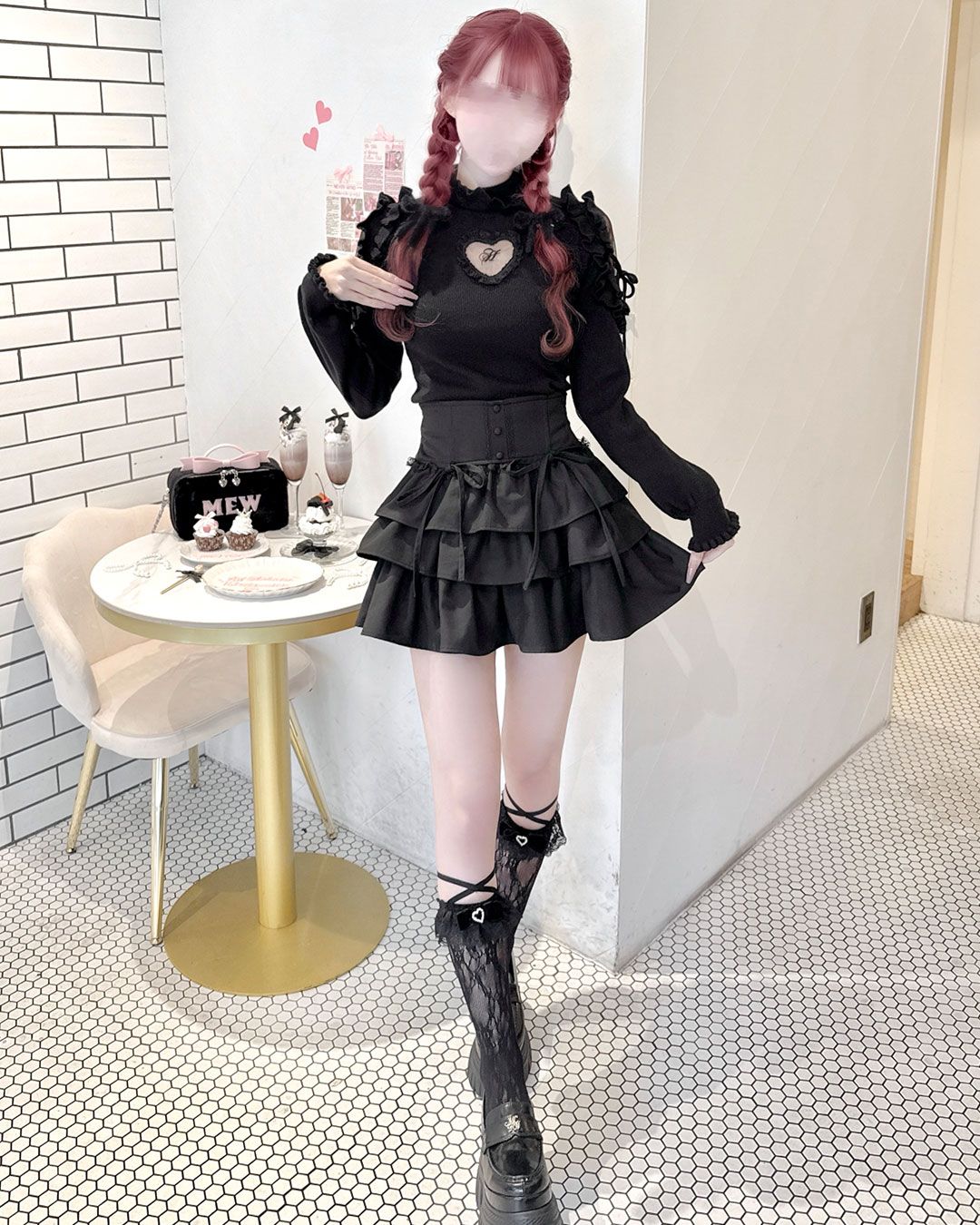 ハートカットタートルニット シエルブルー | ファッション通販