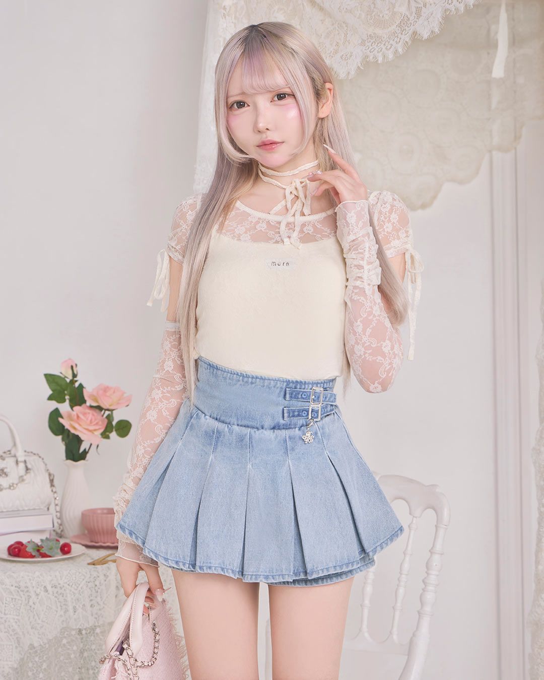 ダブルベルトデニムスカパン グレー | ファッション通販＆メディア