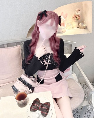 ハニーミュウ Bigリボンアンサンブルワンピース ♡モノグラムリボンアンサンブルワンピース♡ ¥13,000(+tax