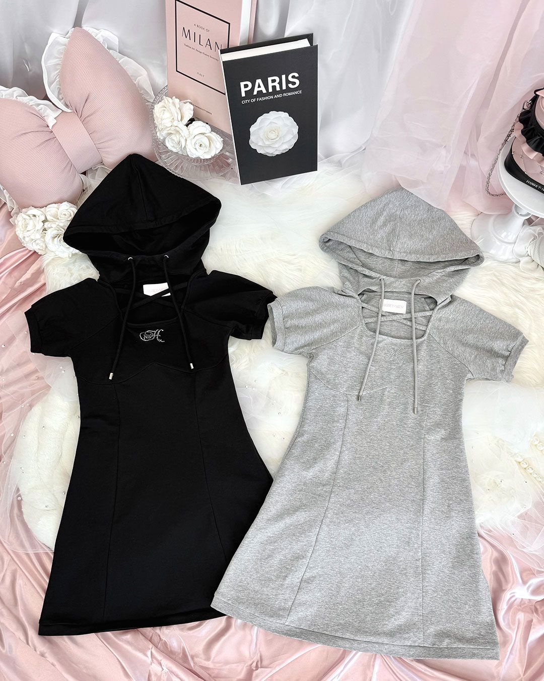 クロスパーカーワンピース グレー | ファッション通販＆メディア