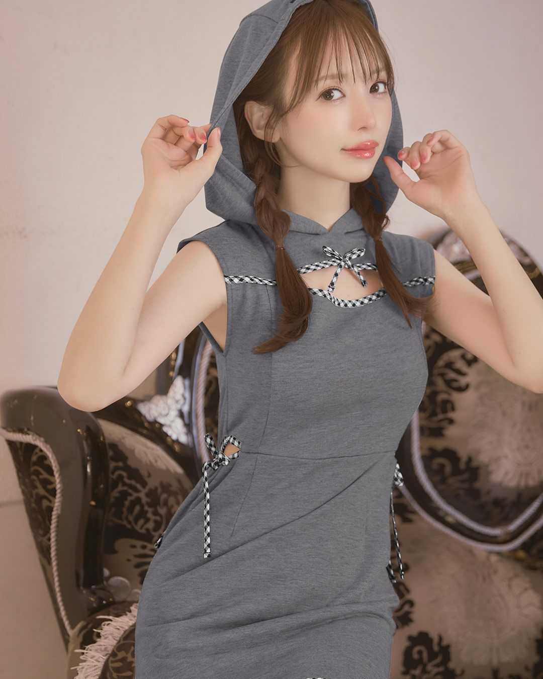 Freckle 半袖　ミニワンピース　freckle Freckle 半袖 ミニワンピース freckle フェイク反転襟付半袖ミニ