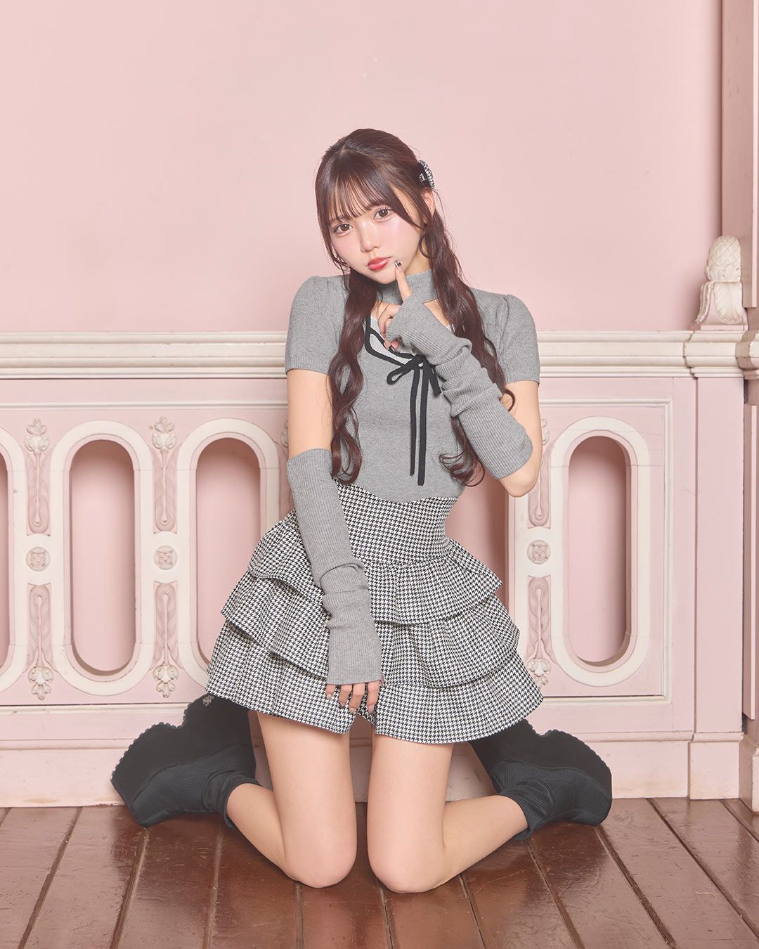 トップス ka_nan02 チョーカーニットトップス グレー | ファッション通販＆メディア