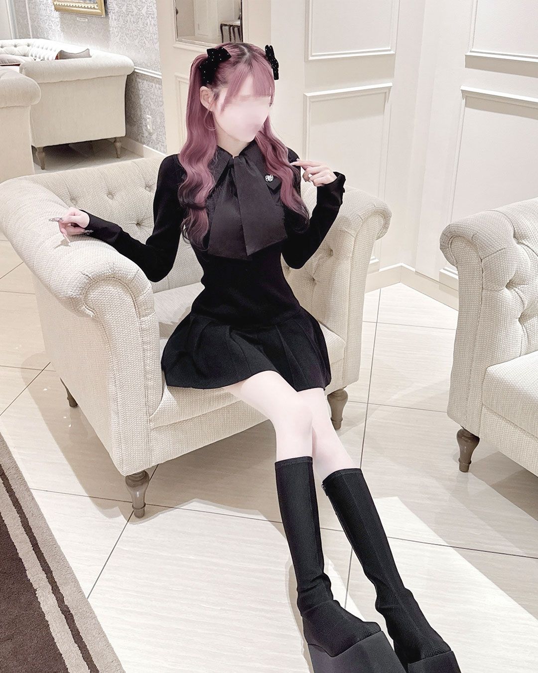 リボンブラウスドッキングワンピース ピンク | ファッション通販