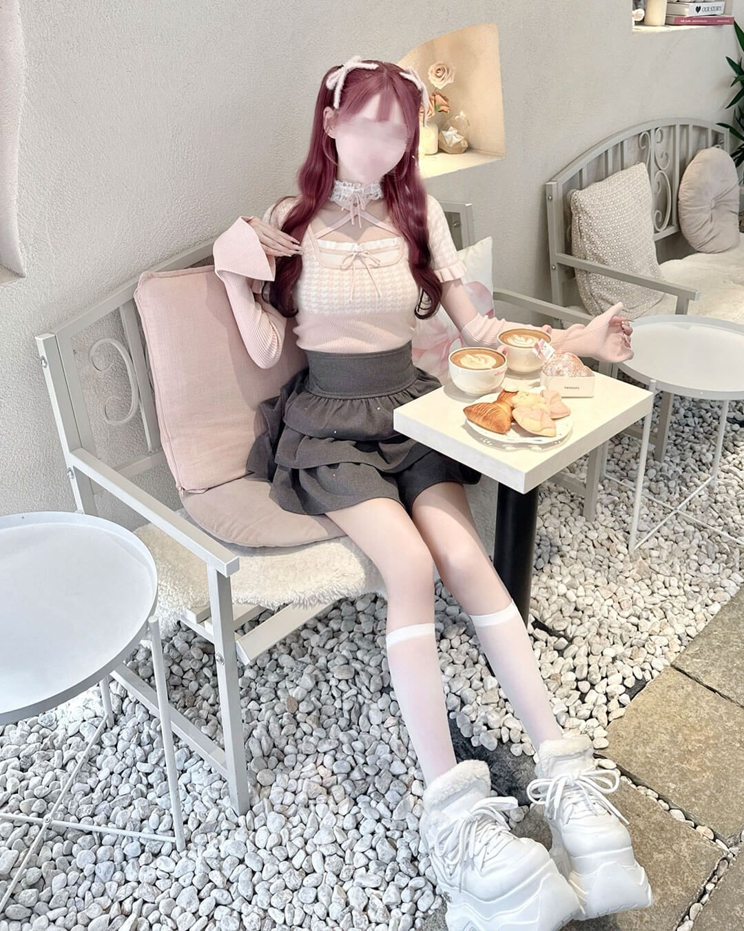 HONEY MEW 3段フリルビジューツイルスカート 3段フリルビジューツイルスカート グレー | ファッション通販