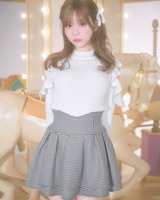 美脚になれるスカート♥千鳥柄(インナーパンツ付き) ブラック