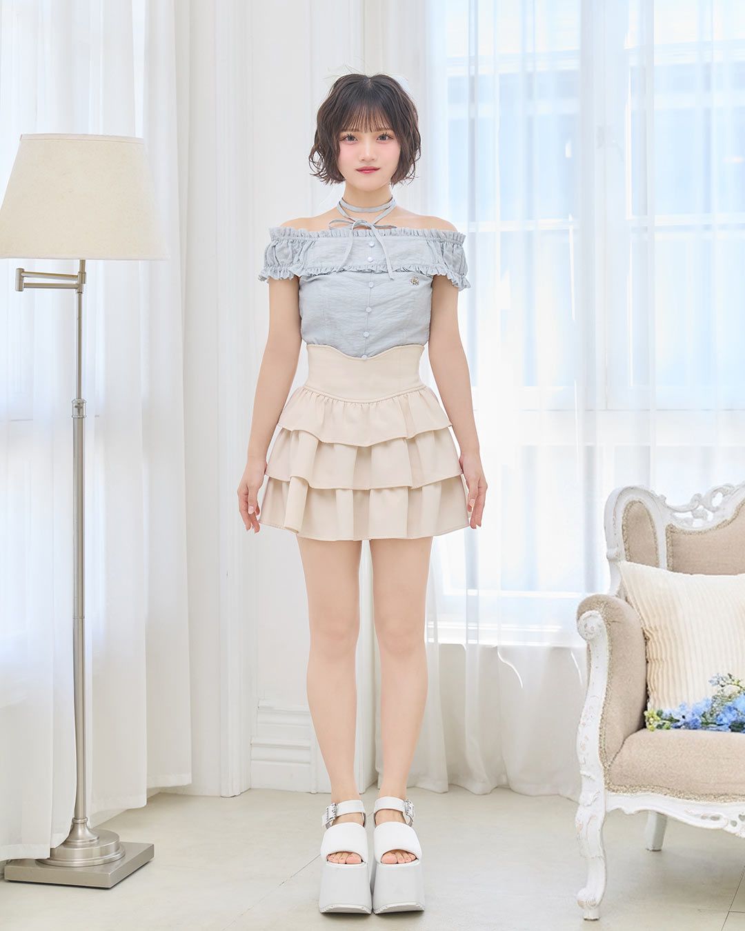 ミシェルマカロン フリル美脚スカート Mサイズ SMD0274 フリル美脚スカート ブラック | ファッション通販＆メディアMyColor