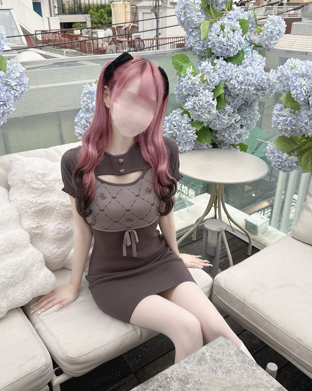 MWモノグラムバイカラーワンピース グレー | ファッション通販