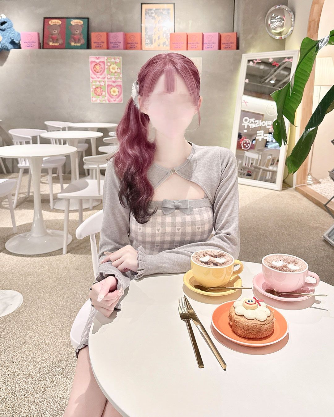 バックリボン×ギンガムハートアンサンブルワンピース ブラック