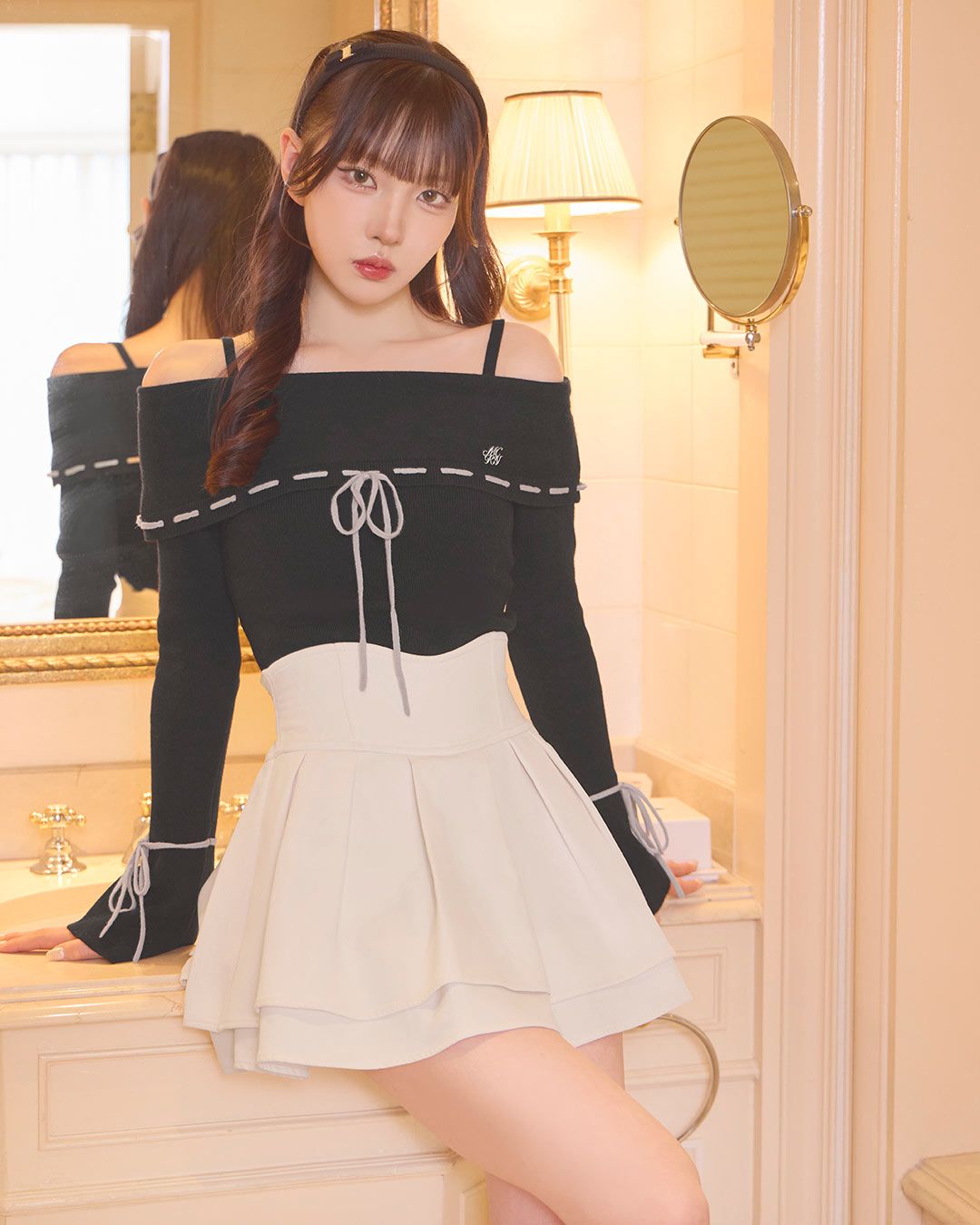 殿堂入り!!美脚になれるスカート♡（インナーパンツ付） ブラック