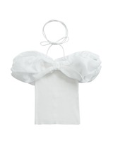 ビッグリボンオフショルニットトップス ホワイト | ファッション通販