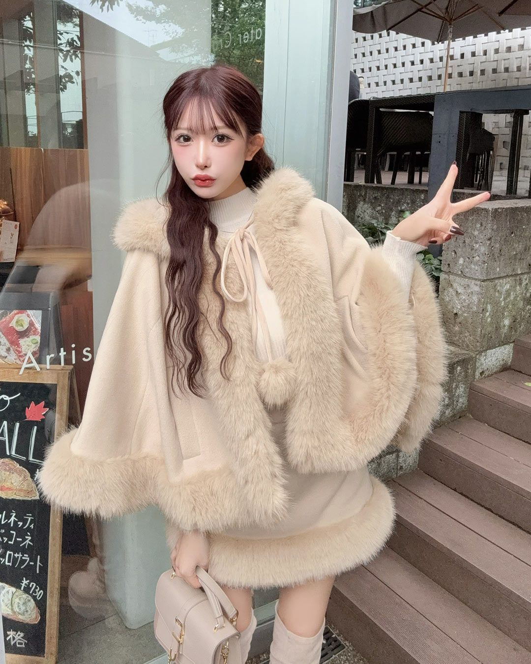 ケープコートセットアップ ホワイト | ファッション通販＆メディア