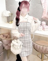 襟付きボレロチェックアンサンブルワンピース グレー | ファッション
