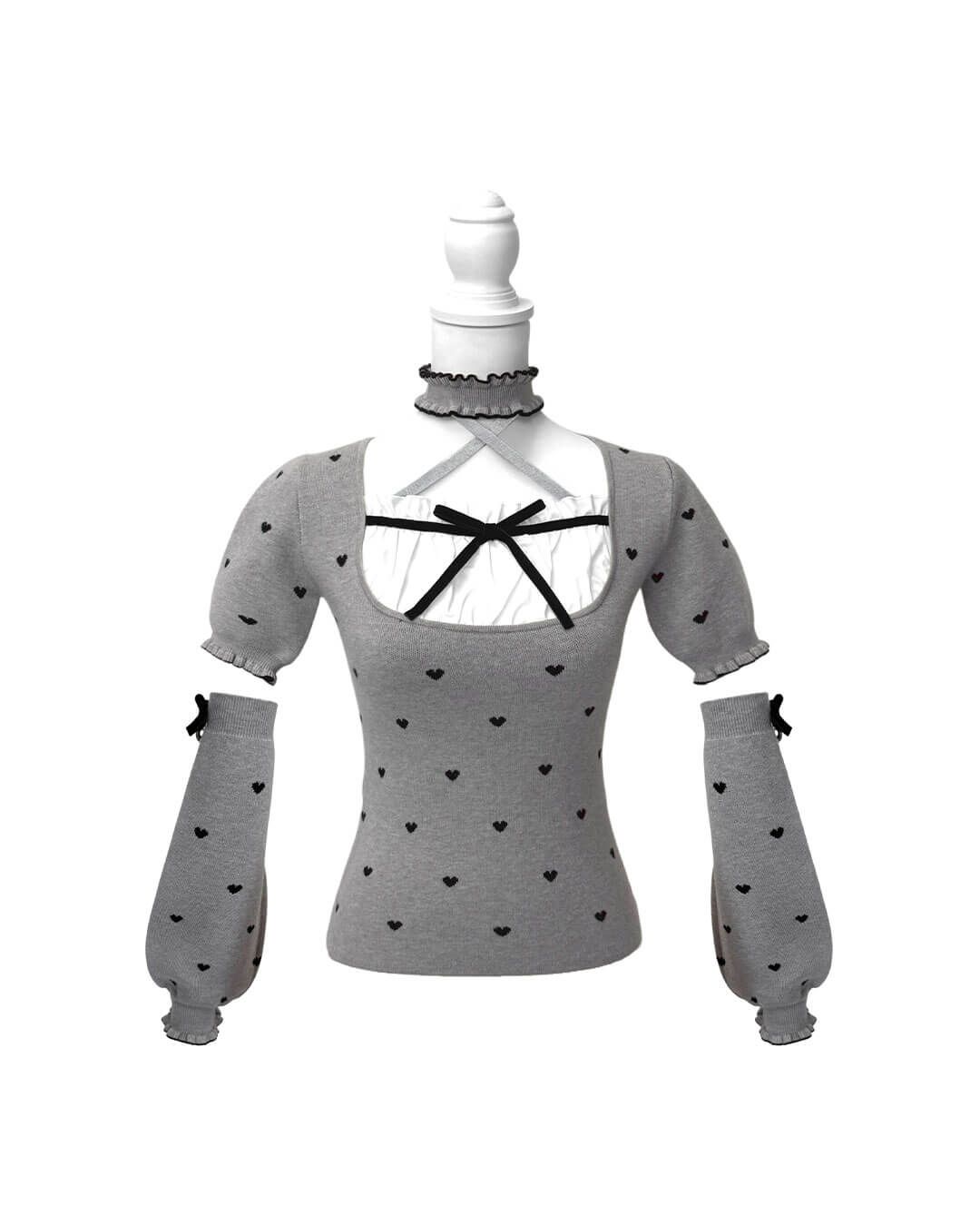 Luv アームカバー付きチョーカートップス ピンク | ファッション通販