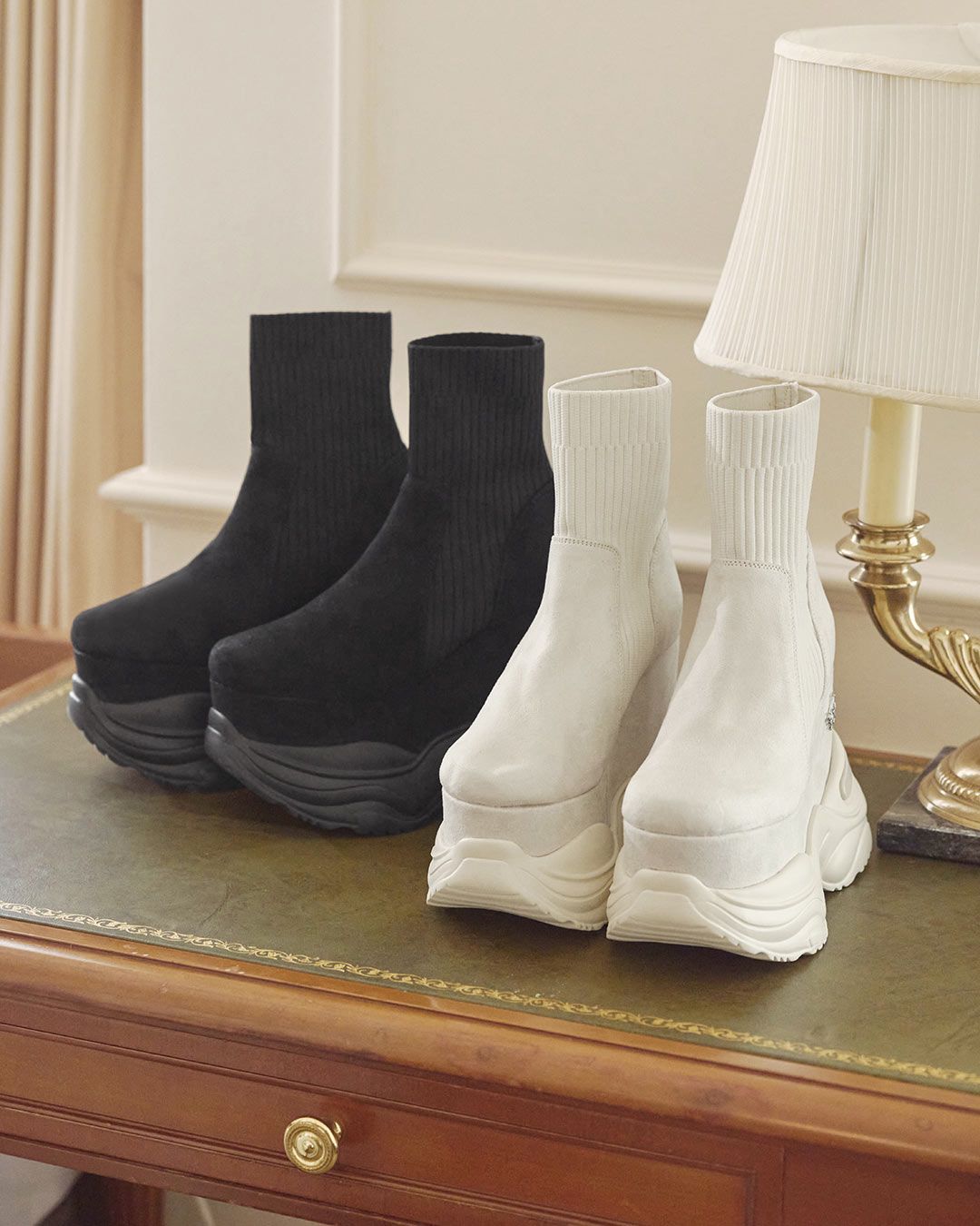 ソックスライク厚底ブーツ ブラック | ファッション通販＆メディア