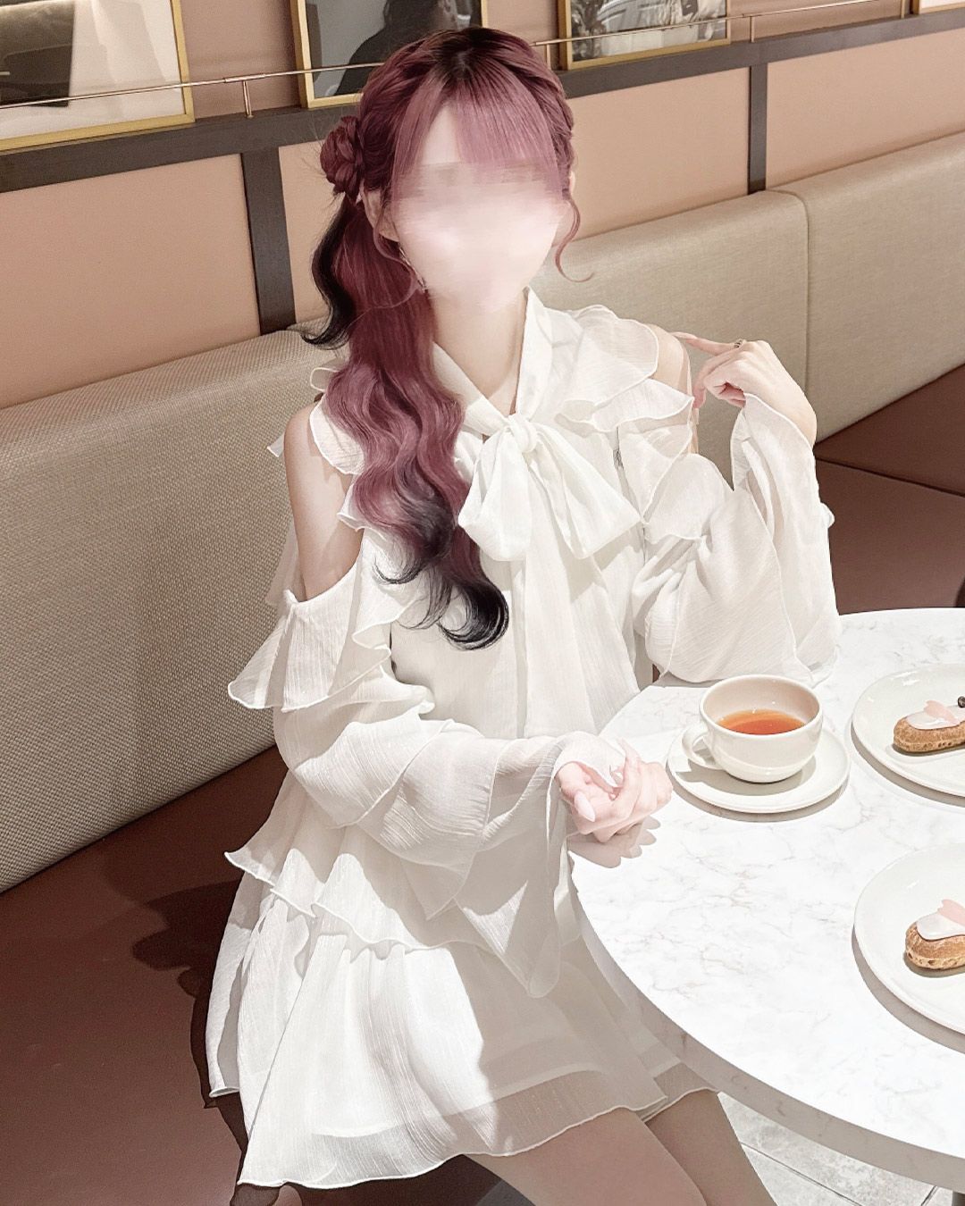ビッグリボンフリルシフォンワンピース ピンク | ファッション通販