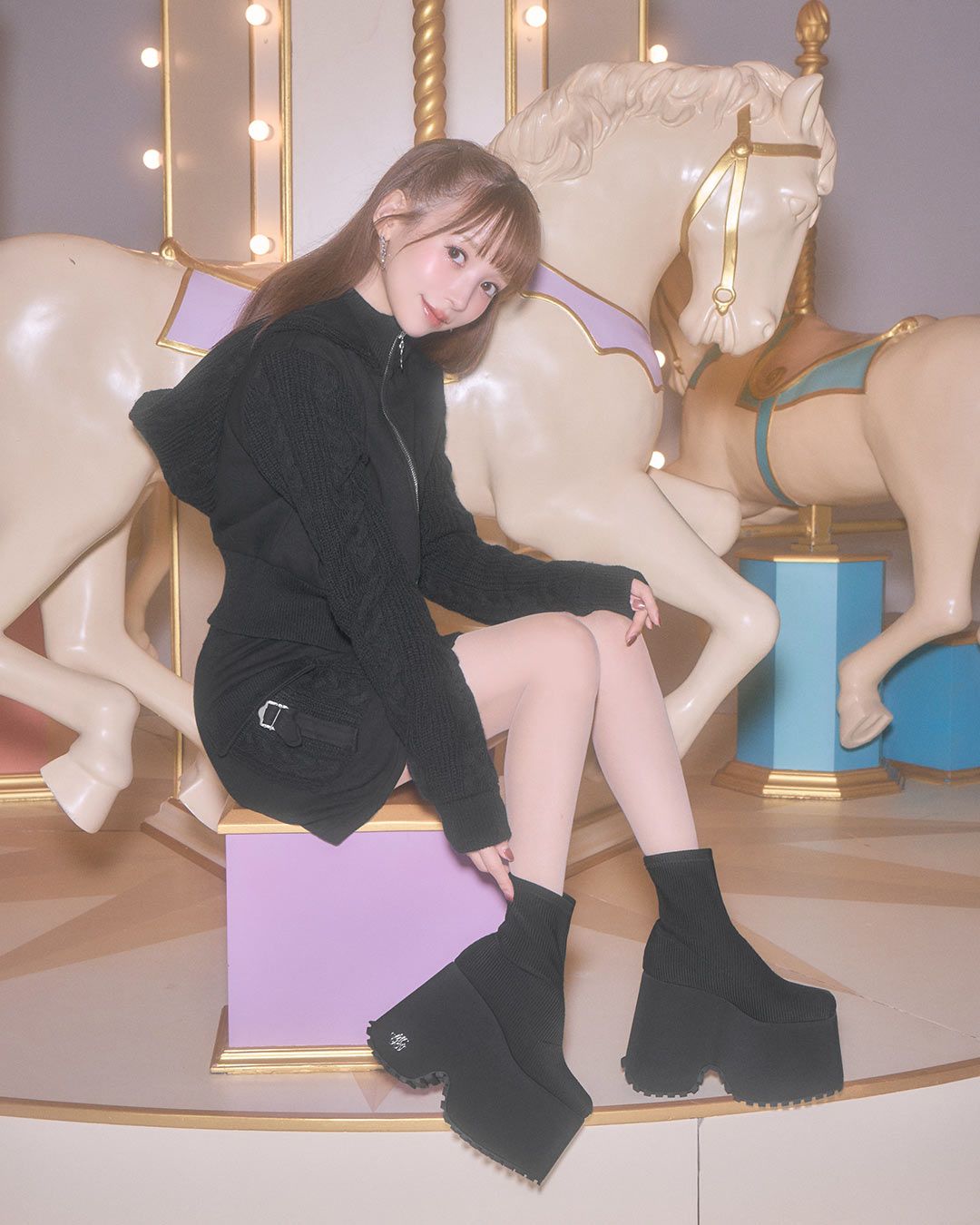 ミシェルマカロン 14.5cm最強盛れショートブーツ 14.5cm最強盛れショートブーツ ブラック | ファッション通販