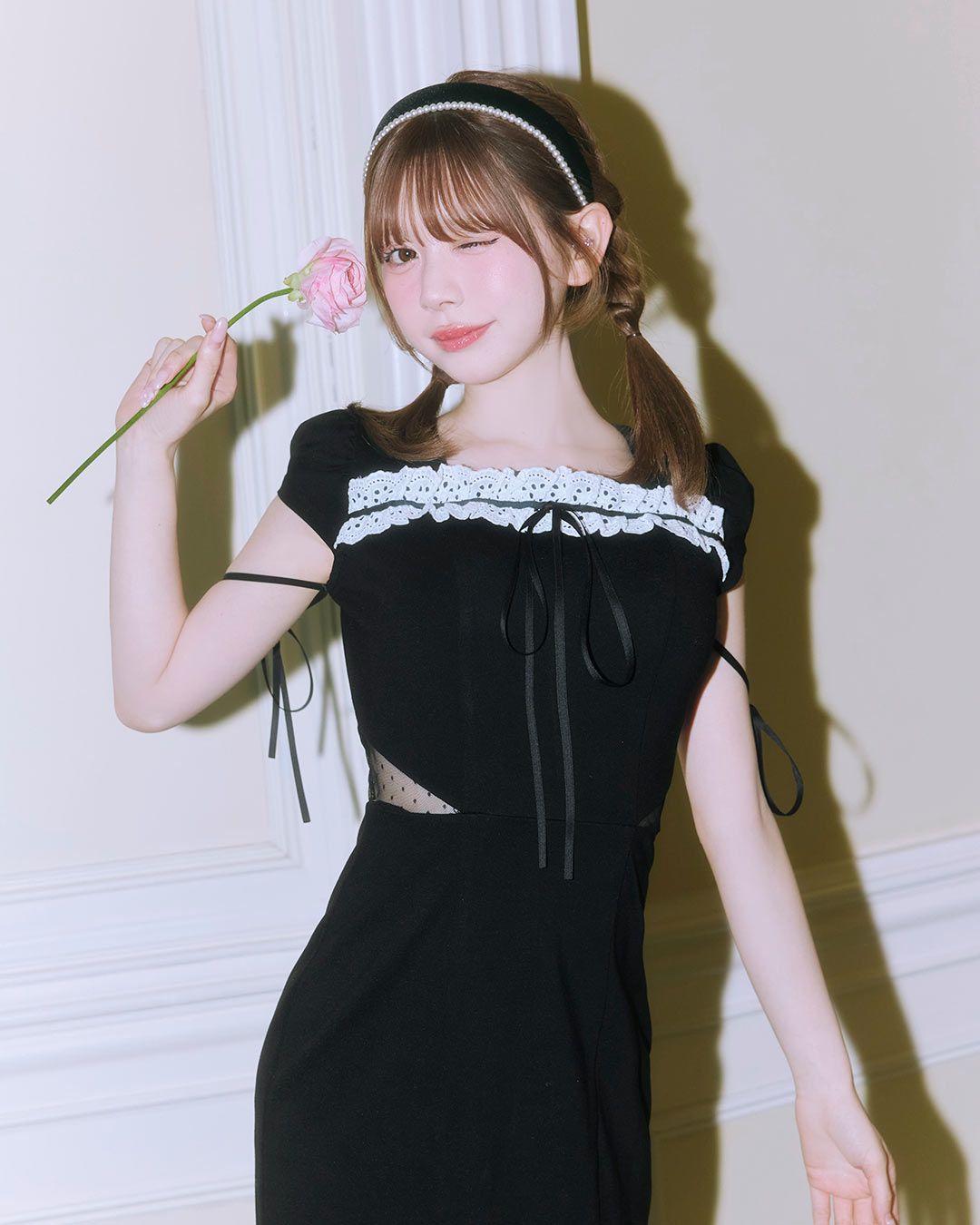 ドットチュールマーメイドワンピース ブラック | ファッション通販