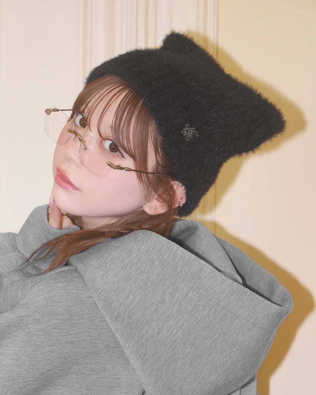 ミシェルマカロン　猫耳ビーニー　ブラック 猫耳ビーニー ブラック | ファッション通販＆メディアMyColor ～マイ