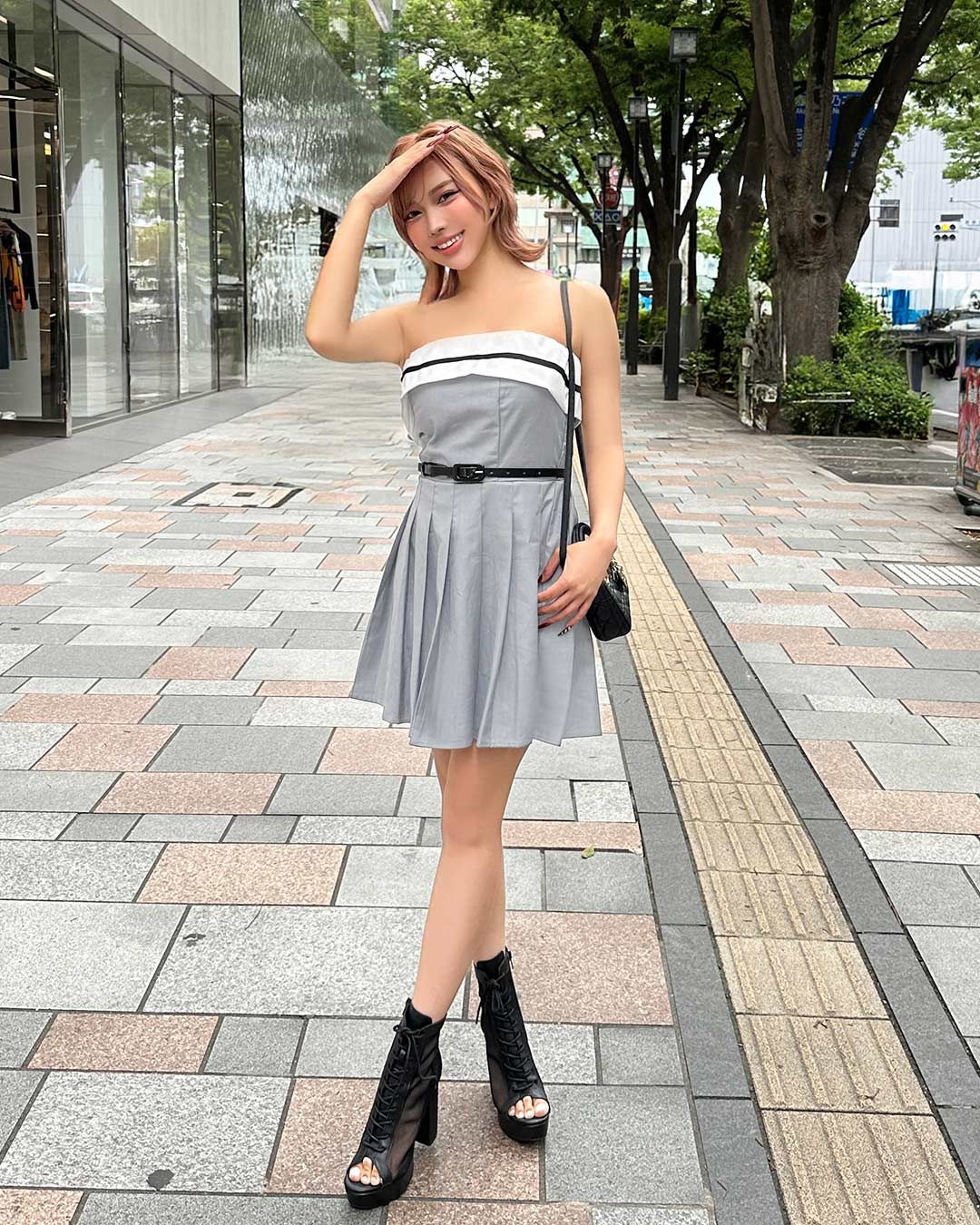 Cheri mi シェリミー メッシュオープントゥレースアップブーツ メッシュオープントゥレースアップブーツ ブラック