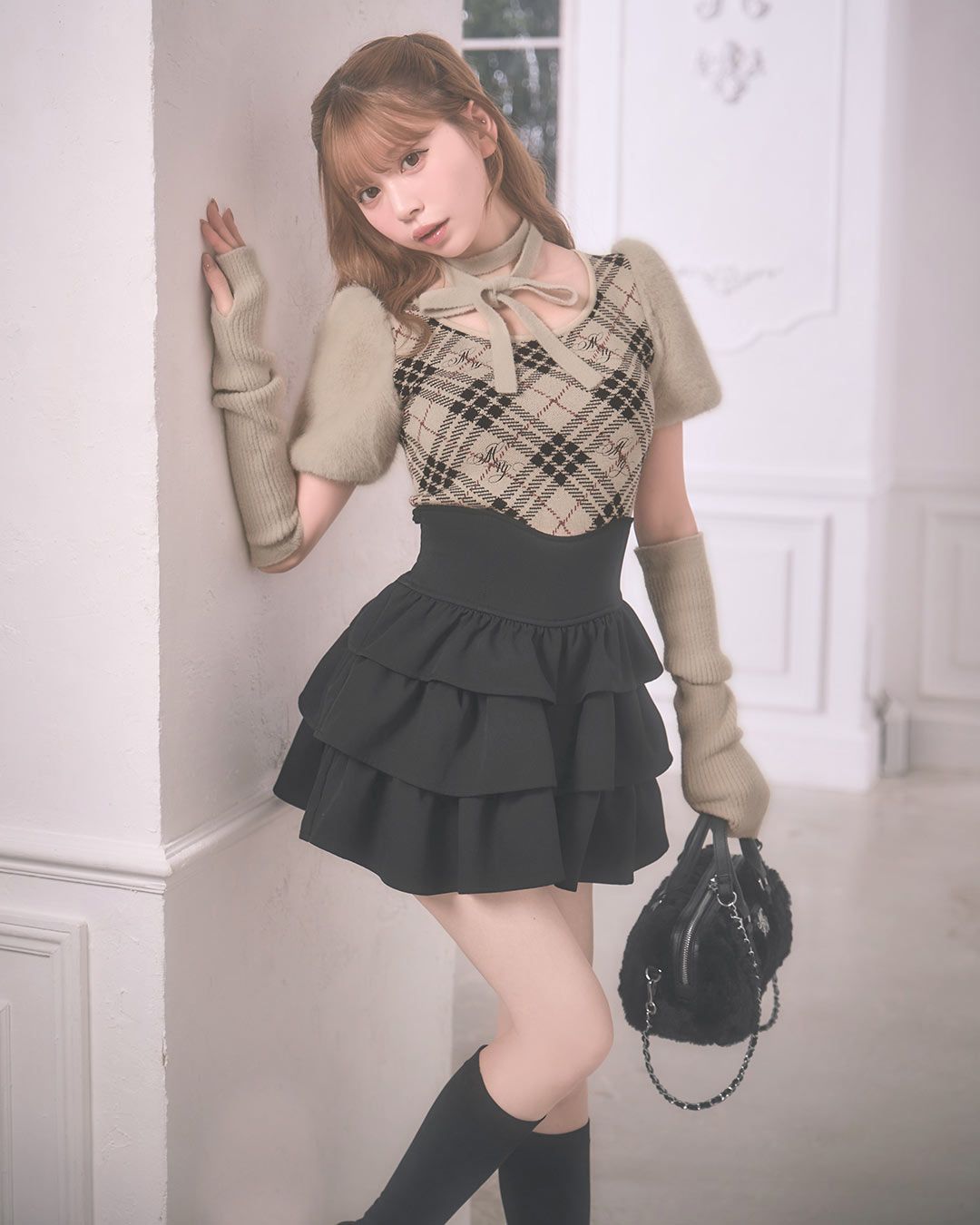 フリル美脚スカート ブラック | ファッション通販＆メディアMyColor