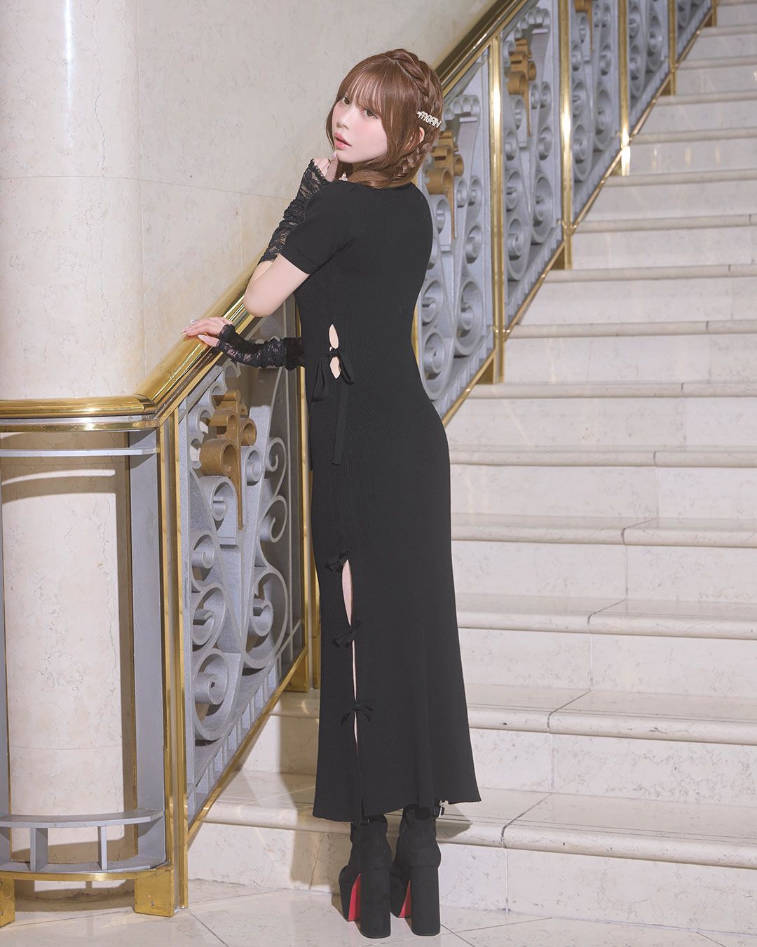 【ひな】canone さんかくレースのお願いワンピース　ブラック ひな様専用】canone さんかくレースのお願いワンピース ブラック