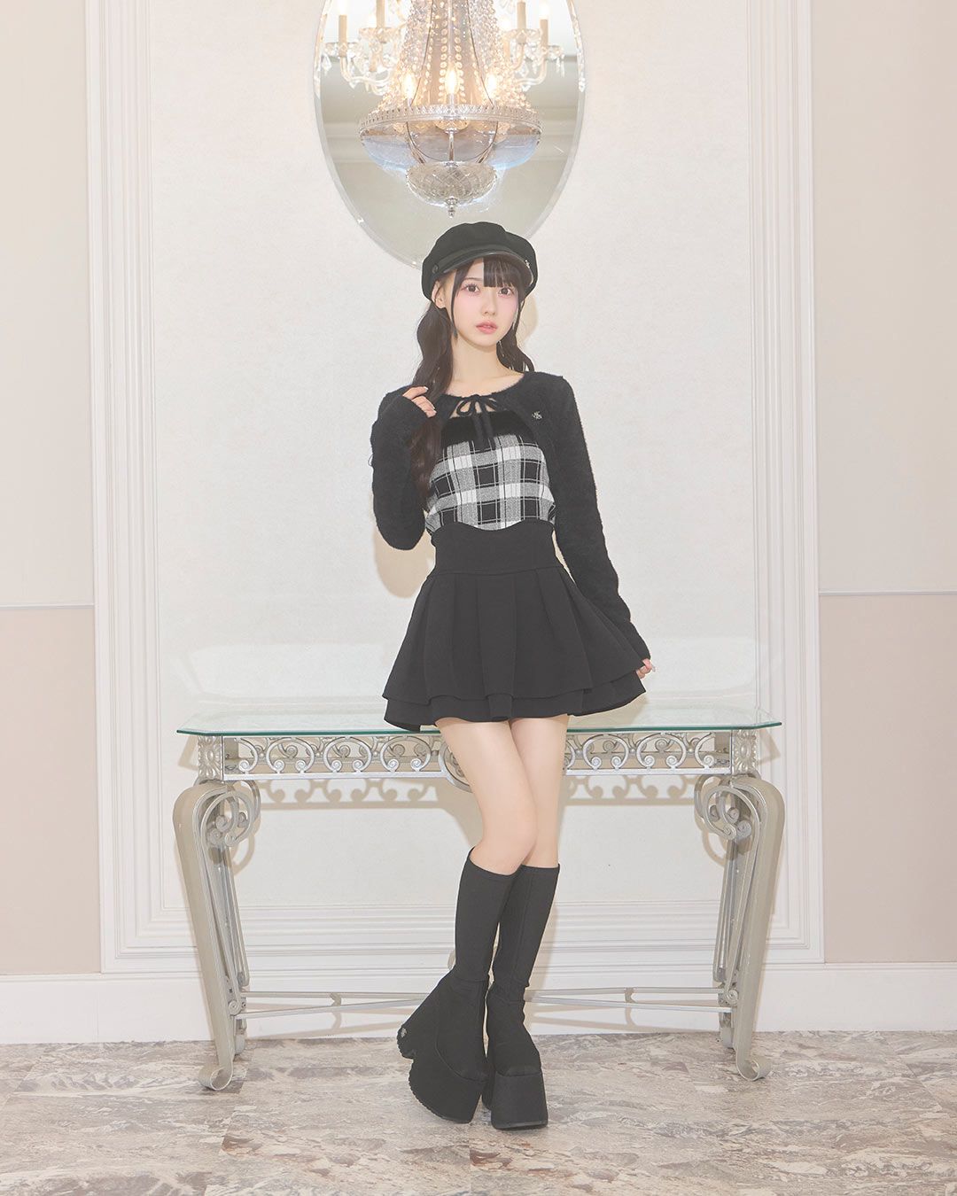 ミシェルマカロン シャギーボレロチェックファートップス ピンク シャギーボレロチェックファートップス ブラック | ファッション通販