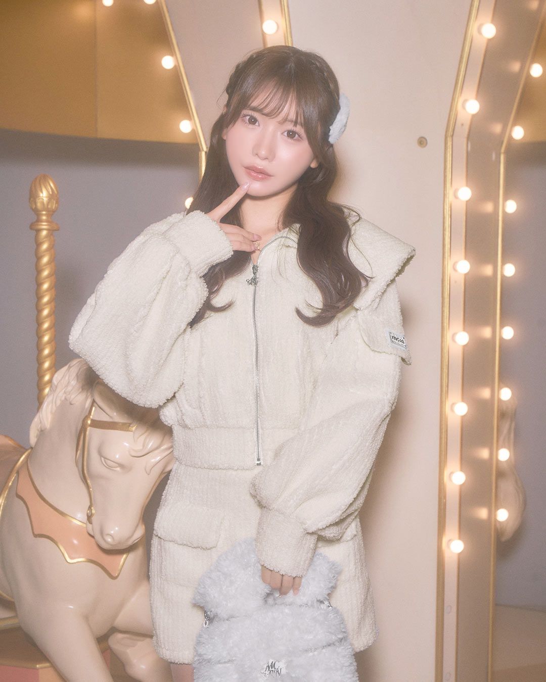 ポケットビッグカラーセットアップ アイボリー | ファッション通販