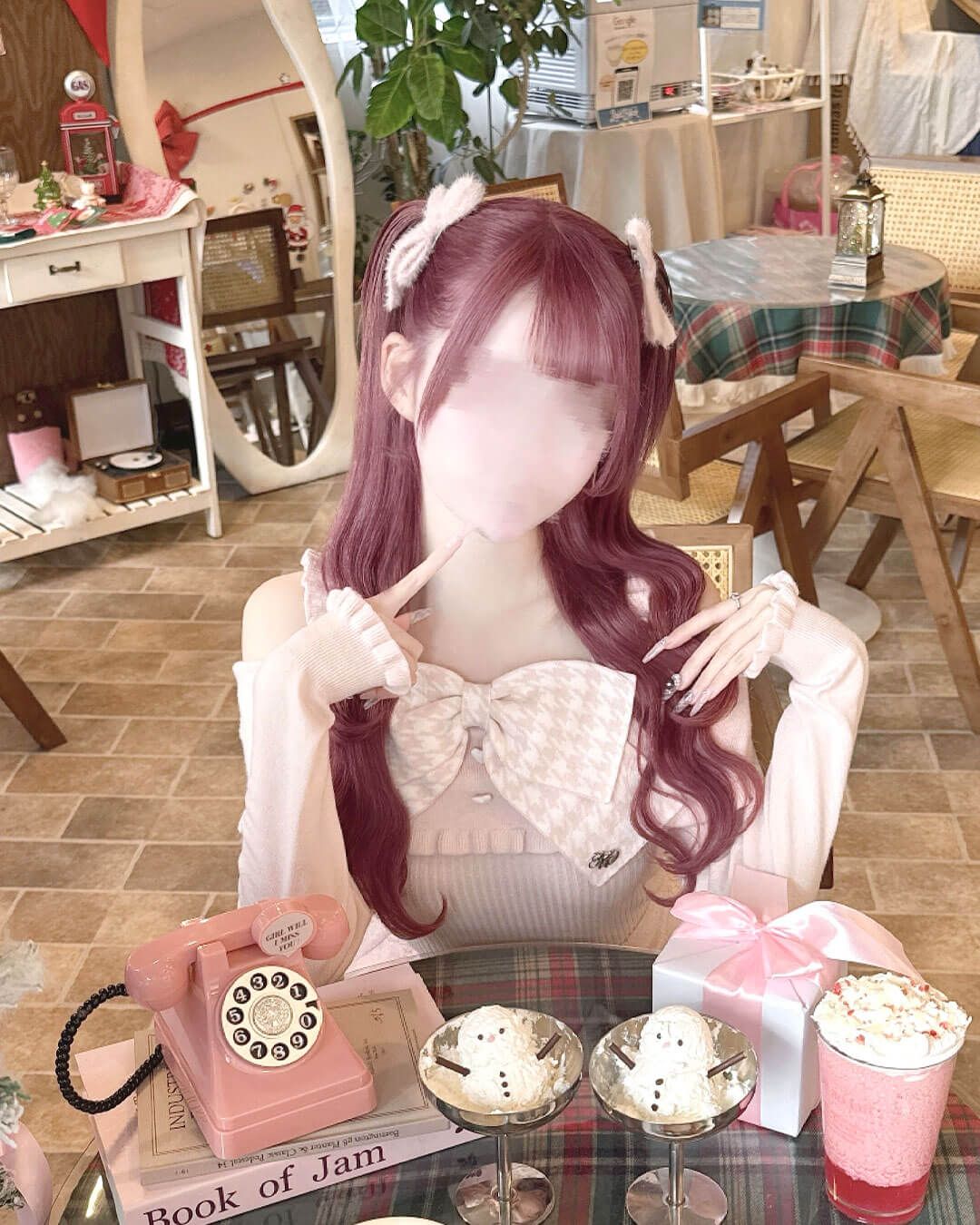 レディース honeymewハニーミュウ ビッグリボンオフショルニット